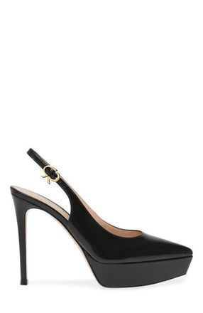 Gianvito Rossi Dasha Sling Slingback in Black Nappa at Nordstrom, Size 41.5