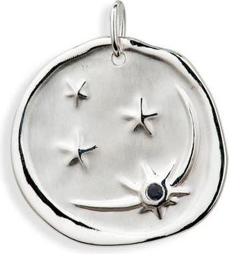 Monica Vinader Cosmic Ancient Coin Charm in Sterling Silver/sapphire at Nordstrom
