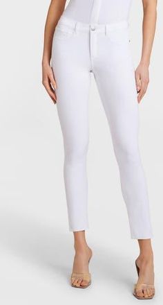 Commando Do It All Stretch Denim Skinny Leggings in White at Nordstrom Rack, Size X-Small