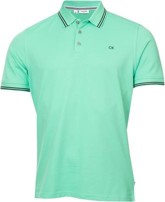 Calvin Klein Mens Campus Tipped Polo Shirt - Mint Tipped - XXXXXL