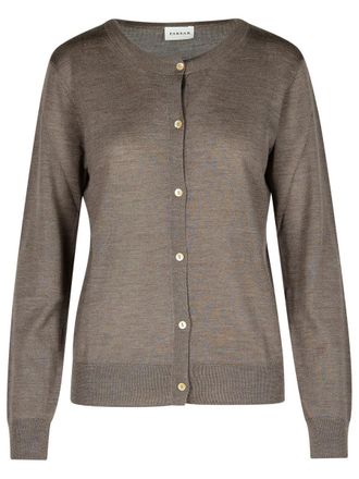P.A.R.O.S.H. P. A.R. O.S. H. Linfa Brown Wool Blend Cardigan