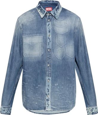 Diesel D-Simply Shirt - Heren - Spijkeroverhemden - Blauw - M - Katoen - Overhemden