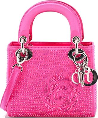 Dior Lady Dior Bag Embellished Satin Mini satchel - Rosa