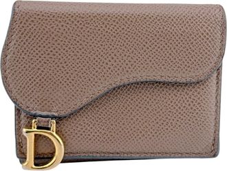 Dior Brown Leather Wallet (Tri-Fold) (Pre-Owned)