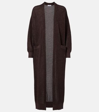 Brunello Cucinelli Cotton-blend lame cardigan