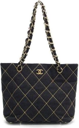 Chanel Pre-owned Shoulder Bags, female, Black, Size: ONE SIZE Pre-owned Felt chanel-bags