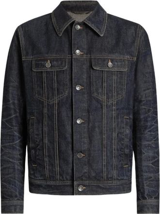 Dolce & Gabbana Donkerblauwe Denim Jack Klassieke Stijl - Heren - Spijkerjassen - Blauw - L - Denim - Jassen