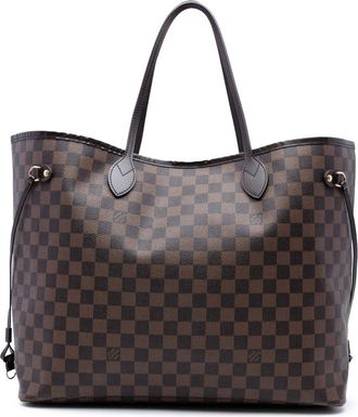 Louis Vuitton 2016 Damier Ebene Neverfull GM tote bag - women - Fabric/Calf Leather/Leather - One Size - Brown