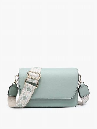 Jen & Co. Womens Noah Vegan Guitar Strap Crossbody Bag In Seafoam