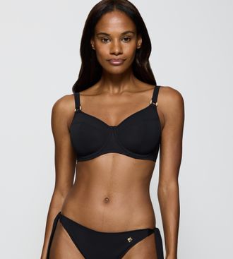 Triumph B&uuml;gel-Bikini-Top TRIUMPH Summer Twist W 02, Damen, Gr. 40, Cup G, schwarz, Microfaser, Obermaterial: 77% Polyamid, 23% Elasthan, Bikini-Oberteile B&uuml;ge
