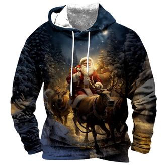 Generic Christmas Hoodies for Men Funny 3D Xmas Graphic Jumpers Casual Long Sleeve Sweatshirts Lightweight Fall Pullover Holiday Tops Presents Gifts 2025, Bla