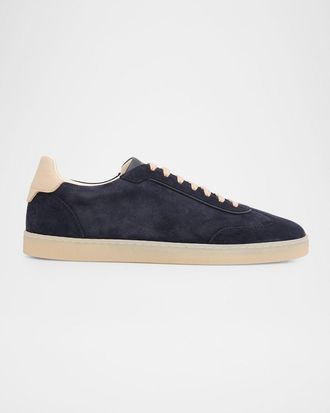 Brunello Cucinelli Men & apos;s Suede T-Toe Low-Top Sneakers
