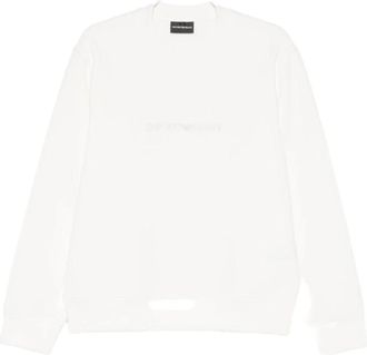 Emporio Armani Crewneck Sweatshirt - Heren - Sweatshirts - Wit - 2XL - Katoen - Hoodies & sweatvesten