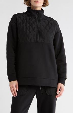 90 Degree by Reflex Silicon Fleece Half Zip Pullover in Black at Nordstrom Rack, Size X-Large
