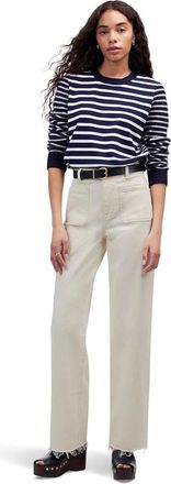 Madewell Womens Madewell Jeans White Patch Pocket Emmett With Let Down Hem GBO1940