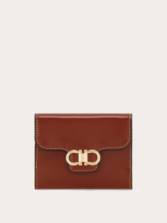 Ferragamo Women Gancini compact wallet Brown