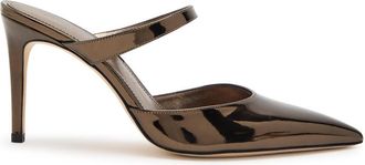 Stuart Weitzman Stuart Weitzman Stuart Power 85 Patent Leather Mules - Brown - 41 (IT41/ UK8)