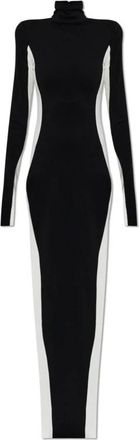 Dsquared2 Kleedjes, Dames, Zwart, L, Jurk met ingebouwde schoudervullingen
