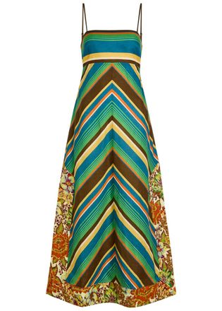 Alemais Alemais Charlie Striped Linen Midi Dress - Multicoloured - 10 (UK10 / S)