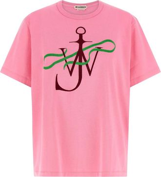 J.W.Anderson Ribbon Anchor T-shirt - Dames - T-shirts - Roze - XL - Katoen - Tops
