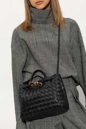 Bottega Veneta Andiamo Small Shoulder Bag, Womens, Black