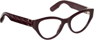 Dior Accessoires, Dames, Rood, ONE Size, Quilted Temples Cat Eye Glasses