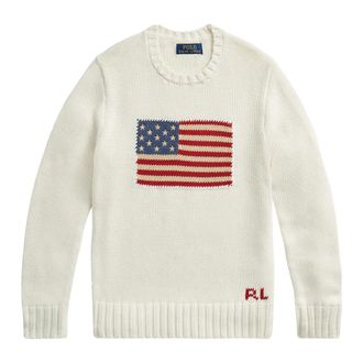 Ralph Lauren Round-neck Knitwear, male, White, Size: XL Ralph Lauren Sweaters White
