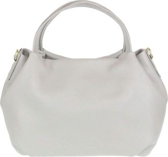 Girly HandBags Womens Genuine Leather Bucket Crossbody Bag Plain Messenger Bag Handbag Small Light Grey