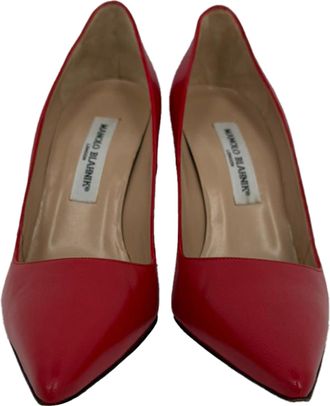 Manolo Blahnik BB 105 Heeled Pumps in Red Leather