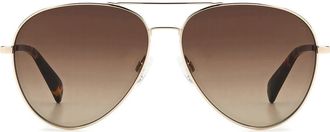 Rag & Bone 59mm Aviator Sunglasses in Gold Havana/Brown Gradient at Nordstrom Rack