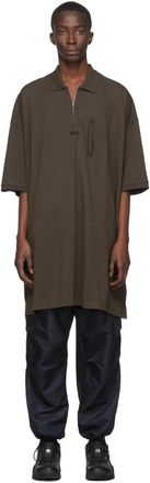 Random Identities Brown Oversized Polo