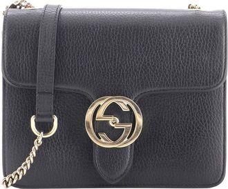 Gucci Black Leather Interlocking Shoulder Bag Small (Authentic Pre-Loved)