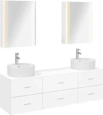 vidaXL Juego De Muebles De Ba&ntilde;o 5 Uds. Blanco Vidaxl