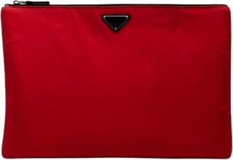 Prada Pre-owned Clutches, female, Red, Size: ONE SIZE Pre-owned Nylon Clutch