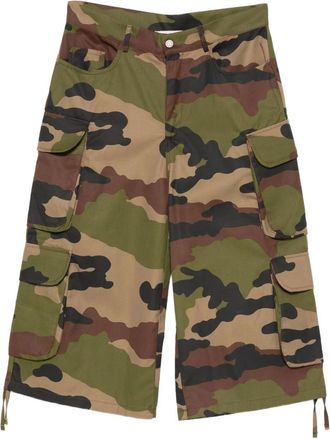 Rough. Shorts met camouflageprint - Groen