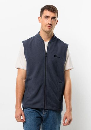Jack Wolfskin Fleeceweste JACK WOLFSKIN LIGHT CURL VEST M, Herren, Gr. M (50), blau (night, blau), OBERSTOFF: 100% POLYESTER; Futter: 100% POLYESTER, Westen Fleecew