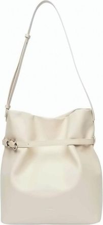 Emporio Armani Ivory Smooth Finish Buckle Shoulder Bag