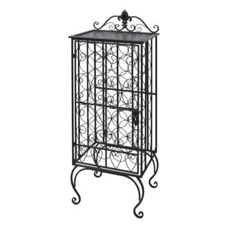 Berkfield Home Elegant Wine Rack for 28 Bottles Metal in Black
