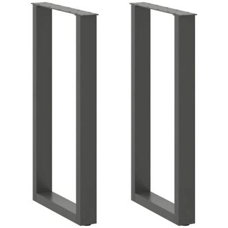 vidaXL Patas Para Mesa De Bar En Forma De U (2 Unidades), Antracita, 40 X (90-91) Cm, Acero Vidaxl
