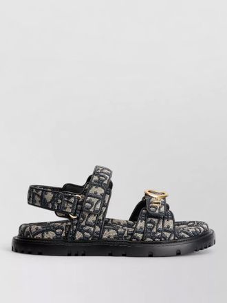 Dior hardware slide sandals open toe rubber sole