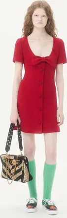 Valentino Abito Corto In Plain Wool Tweed Donna PARIS 36