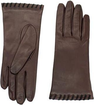 Portolano Whipstitched Leather Gloves in Dark Wine/Black at Nordstrom Rack, Size 6.5