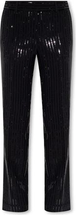 Michael Kors Paillettenbroek - Dames - Straight fit broeken - Zwart - L - Pailletten - Broeken