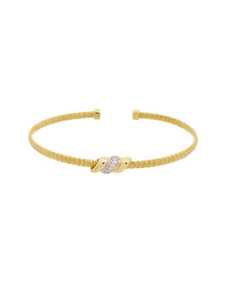 Meshmerise 18K Plated 0.06 Ct. Tw. Diamond Bangle Bracelet