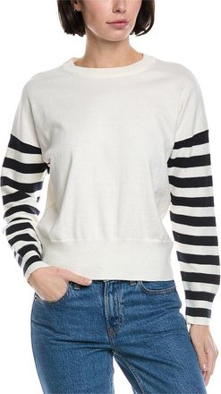 Brodie Stripe Sleeve Cashmere-Blend Sweater