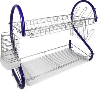 Better Chef Better Chef 22 Chrome Plated Dish Rack - S-Shape - Blue - DR-226B