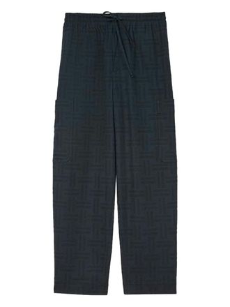 Kenzo Weave cargo pocket patterned jogger trousers - Black