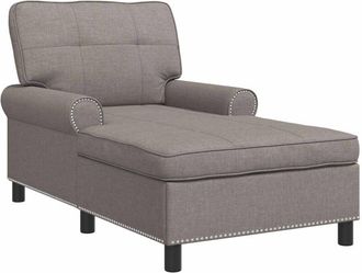 vidaXL Chaise Lounge with Cushion Taupe 91 x 157 x 91 cm Fabric vidaXL