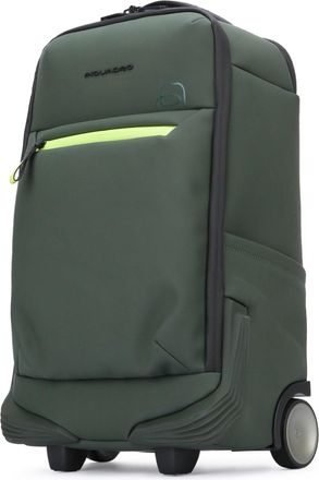 Piquadro Unisex Rolling Backpack Trolley Green Nylon