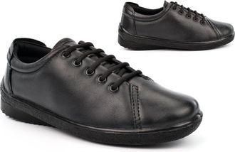 Generic Womens Leather Shoes Ladies Casual Shoes Size 7 Lightweight Shoe Size 3 Womens Casual Shoe Comfort Leather Upper Lightweight Lace Up Sizes 3-8 Black 7
